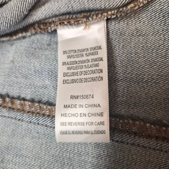 Billy T Embroidered Denim Jacket XS Artwear Rock Chic Boho Festival Statement - Picture 6 of 6